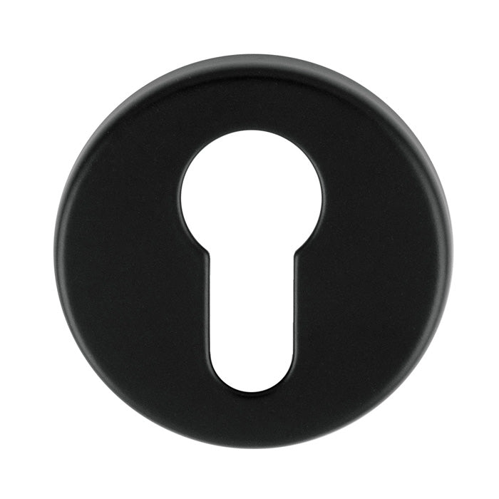 High quality image of Manital - Euro Profile Escutcheon-Black | Sku.RE001BLK | Trade Door Handles.