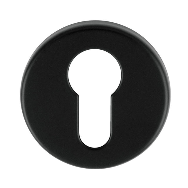 High quality image of Manital - Euro Profile Escutcheon-Black | Sku.RE001BLK | Trade Door Handles.