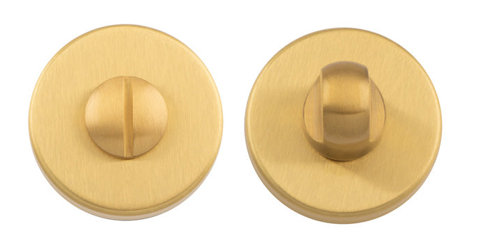 High quality image of Manital - Turn and Release on Concealed Fix Round Rose-Satin Brass | Sku.RE004SB | Trade Door Handles.