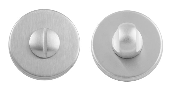 High quality image of Manital - Turn and Release on Concealed Fix Round Rose-Satin Chrome | Sku.RE004SC | Trade Door Handles.