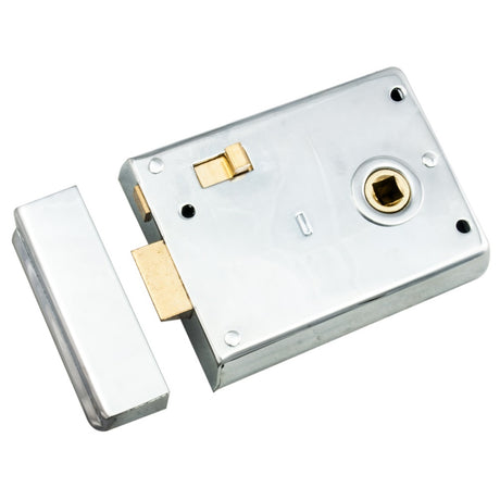 High quality image of Eurospec - Traditional Rim Latch - Satin Chrome | Sku. rle8043sc | Trade Door Handles.