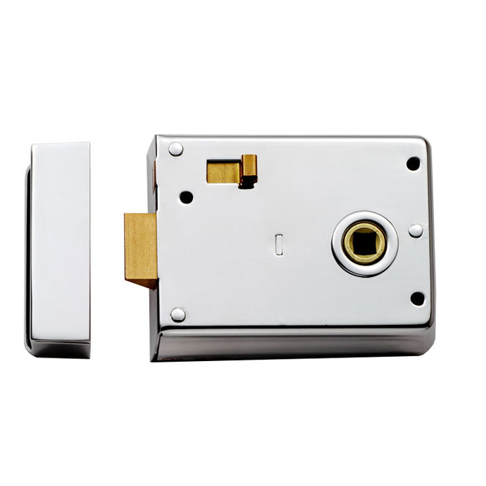 High quality image of Eurospec - Traditional Rim Latch - Polished Chrome | Sku. rle8043pc | Trade Door Handles.