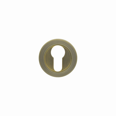 High quality image of the Rosso Maniglie - Euro Profile Escutcheon 50mm dia - Antique Brass | Sku. rm001ab | available to order from Trade Door Handles.