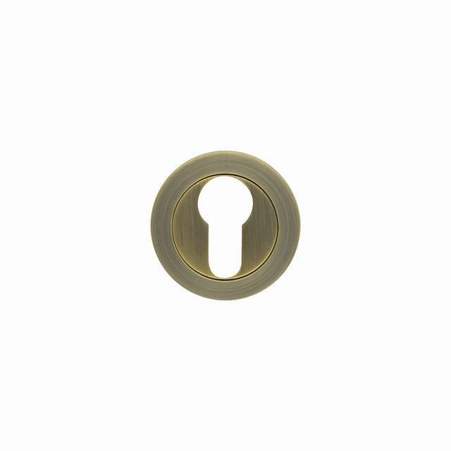 High quality image of the Rosso Maniglie - Euro Profile Escutcheon 50mm dia - Antique Brass | Sku. rm001ab | available to order from Trade Door Handles.