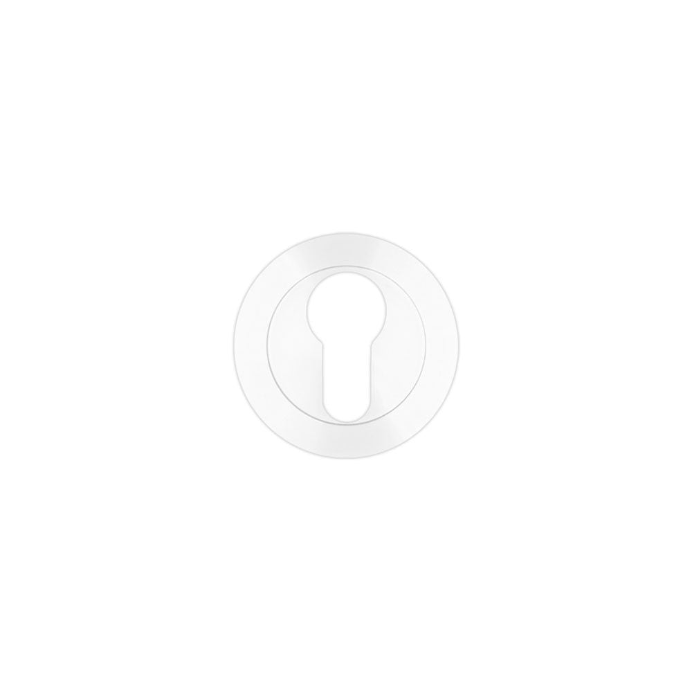 High quality image of the Rosso Maniglie - Euro Profile Escutcheon 50mm dia - Powder Coated White | Sku. rm001pcw | available to order from Trade Door Handles.