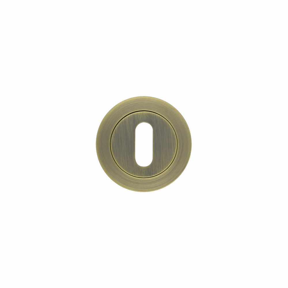 High quality image of the Rosso Maniglie - Standard Profile Escutcheon 50mm dia - Antique Brass | Sku. rm002ab | available to order from Trade Door Handles.