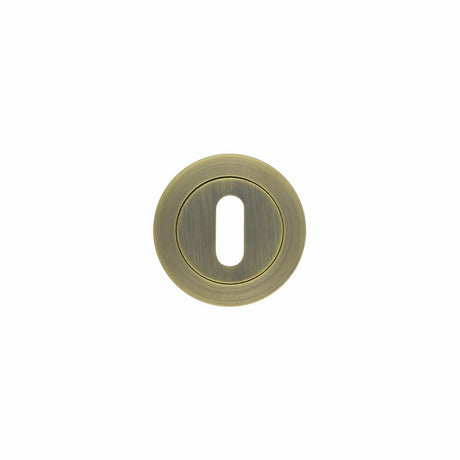 High quality image of the Rosso Maniglie - Standard Profile Escutcheon 50mm dia - Antique Brass | Sku. rm002ab | available to order from Trade Door Handles.