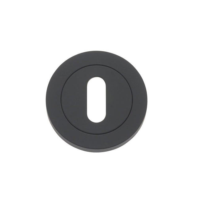 High quality image of the Rosso Maniglie - Rosso Maniglie Escutcheon - Standard Keyway - Oscuro Matt Black | Sku. rm002omb | available to order from Trade Door Handles.