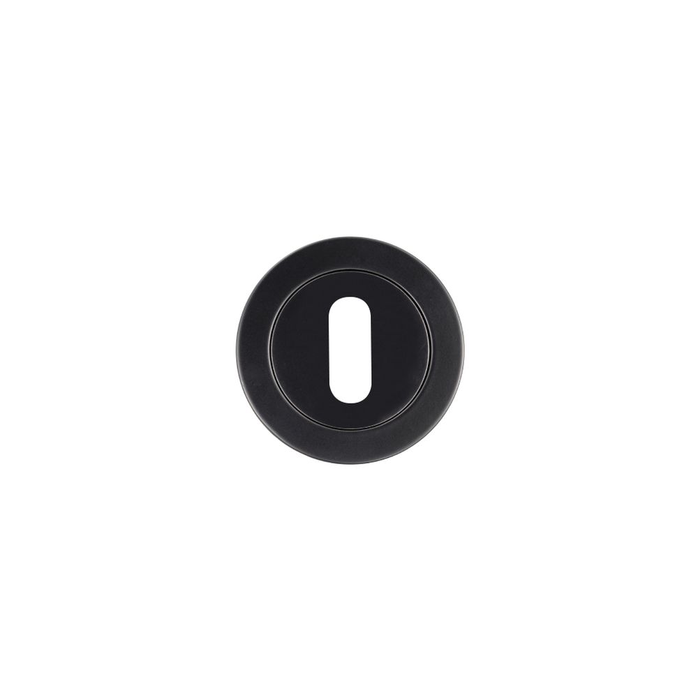 High quality image of the Rosso Maniglie - Standard Profile Escutcheon 50mm dia - powder coat black | Sku. rm002pcb | available to order from Trade Door Handles.