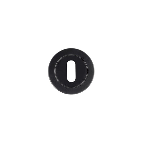 High quality image of the Rosso Maniglie - Standard Profile Escutcheon 50mm dia - powder coat black | Sku. rm002pcb | available to order from Trade Door Handles.