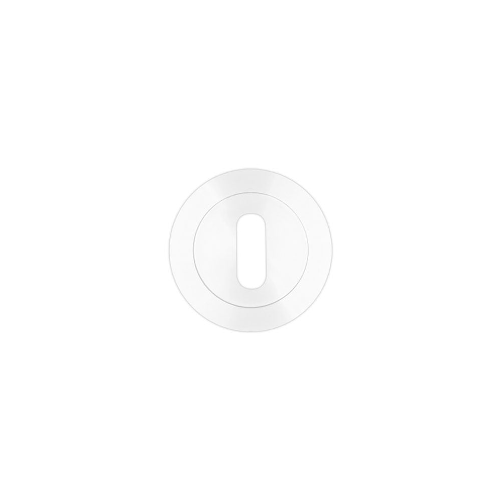High quality image of the Rosso Maniglie - Standard Profile Escutcheon 50mm dia - Powder Coated White | Sku. rm002pcw | available to order from Trade Door Handles.