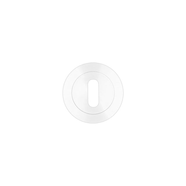 High quality image of the Rosso Maniglie - Standard Profile Escutcheon 50mm dia - Powder Coated White | Sku. rm002pcw | available to order from Trade Door Handles.