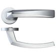 High quality image of the Rosso Maniglie - Hydra Lever on Round Rose - Satin Chrome | Sku. rm010sc | available to order from Trade Door Handles.