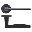 High quality image of the Rosso Maniglie - Pavo - Rosso Maniglie Lever On Screw On Rose Oscuro Matt Black | Sku. rm030omb | available to order from Trade Door Handles.