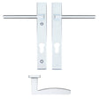 High quality image of the Rosso Maniglie - Pavo Lever Euro Lock (92mm c/c) On Narrow Backplate - 220x32mm - Polished Chrome | Sku. rm03np92cp | available to order from Trade Door Handles.