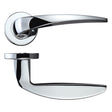 High quality image of the Rosso Maniglie - Cygnus Lever on Round Rose - Polished Chrome | Sku. rm040cp | available to order from Trade Door Handles.