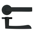 High quality image of the Rosso Maniglie - Mensa - Rosso Maniglie Lever On Screw On Rose Oscuro Matt Black | Sku. rm050omb | available to order from Trade Door Handles.