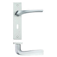 High quality image of the Rosso Maniglie - Aries Lever Lock (57mm c/c) On Backplate - 190x42mm - Satin Chrome | Sku. rm061sc | available to order from Trade Door Handles.