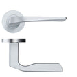 High quality image of the Rosso Maniglie - Lyra Lever on Round Rose - Satin Chrome | Sku. rm090sc | available to order from Trade Door Handles.
