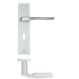 High quality image of the Rosso Maniglie - Lyra Lever Lock (57mm c/c) On Backplate - 190x42mm - Satin Chrome | Sku. rm091sc | available to order from Trade Door Handles.