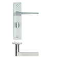 High quality image of the Rosso Maniglie - Draco Lever Bathroom (57mm c/c) On Backplate - 190x42mm - Satin Chrome | Sku. rm133sc | available to order from Trade Door Handles.