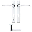 High quality image of the Rosso Maniglie - Draco Lever Euro Lock (92mm c/c) On Narrow Backplate - 220x32mm - Polished Chrome | Sku. rm13np92cp | available to order from Trade Door Handles.