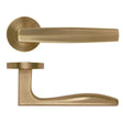High quality image of the Rosso Maniglie - Apennine Lever On Round Rose, Antique Brass Finish | Sku. rm140ab | available to order from Trade Door Handles.