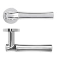 High quality image of the Rosso Maniglie - Aldo Lever On Round Rose, Polished Chrome Finish | Sku. rm160cp | available to order from Trade Door Handles.