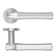 High quality image of the Rosso Maniglie - Aldo Lever On Round Rose, Finish - Satin Chrome | Sku. rm160sc | available to order from Trade Door Handles.