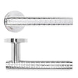 High quality image of the Rosso Maniglie - Favo Lever On Round Rose, Polished Chrome Finish | Sku. rm170cp | available to order from Trade Door Handles.
