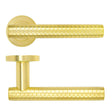 High quality image of the Rosso Maniglie - Favo Lever On Round Rose, Oscuro Satin Brass Finish | Sku. rm170sb | available to order from Trade Door Handles.