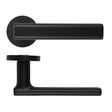 High quality image of the Rosso Maniglie - Frigo Lever On Round Rose, Oscuro Matt Black Finish | Sku. rm180omb | available to order from Trade Door Handles.