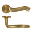 High quality image of the Rosso Maniglie - Rococo Lever On Round Rose, Antique Brass Finish | Sku. rm190ab | available to order from Trade Door Handles.