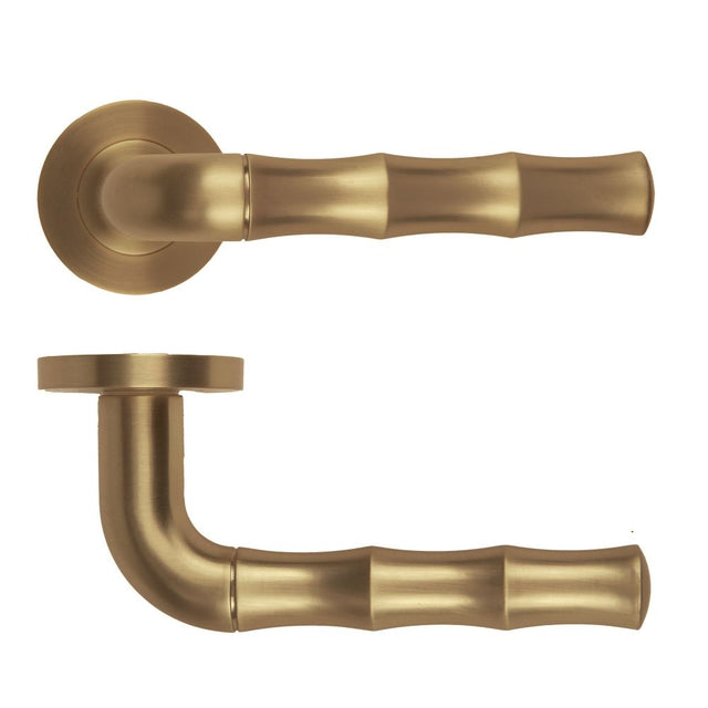 High quality image of the Rosso Maniglie - Vasco Lever On Round Rose, Antique Brass Finish | Sku. rm200ab | available to order from Trade Door Handles.