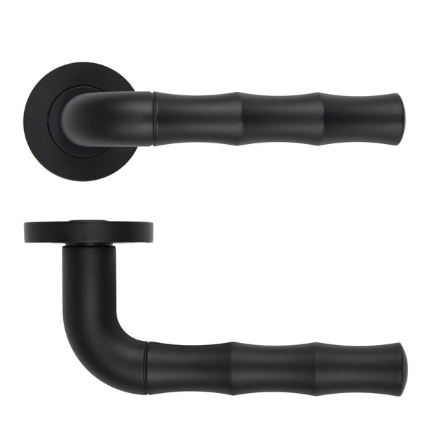 High quality image of the Rosso Maniglie - Vasco Lever On Round Rose, Oscuro Matt Black Finish | Sku. rm200omb | available to order from Trade Door Handles.