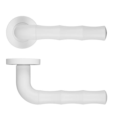 High quality image of the Rosso Maniglie - Vasco Lever On Round Rose, Powder Coated White Finish | Sku. rm200pcw | available to order from Trade Door Handles.