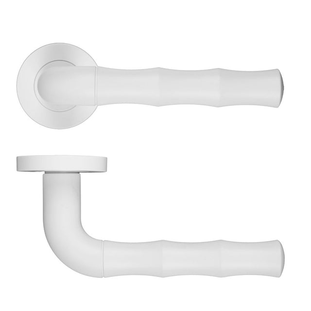 High quality image of the Rosso Maniglie - Vasco Lever On Round Rose, Powder Coated White Finish | Sku. rm200pcw | available to order from Trade Door Handles.