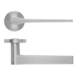 High quality image of the Rosso Maniglie - Gio Lever On Round Rose, Finish - Satin Chrome | Sku. rm210sc | available to order from Trade Door Handles.