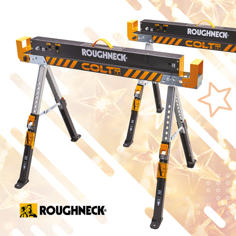 Roughneck Heavy Duty Folding Saw Horse Twin Pack