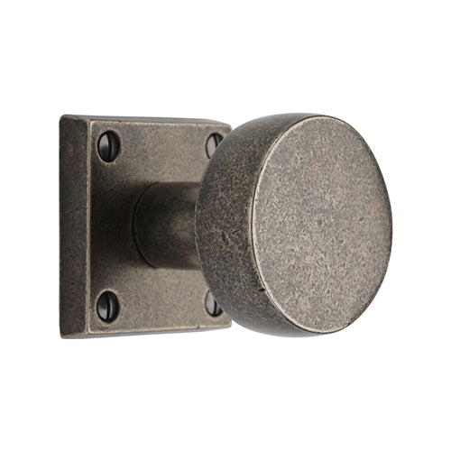 M.Marcus - Rustic Pewter Mortice Knob on Rose Olympic Design