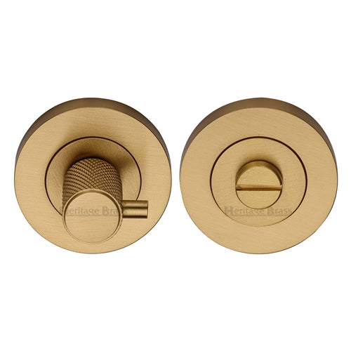 Heritage Brass Knurled Turn and Release with Peg Satin Brass Finish