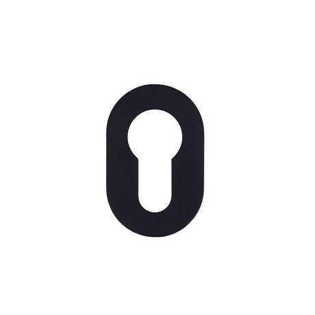 High quality image of the Rosso Tecnica - Euro Profile Escutcheons (Pair) - Rosso Mini - 50 x 32 x 3 - Powder Coat Black | Sku. RT001-MINI-PCB | available to order from Trade Door Handles.