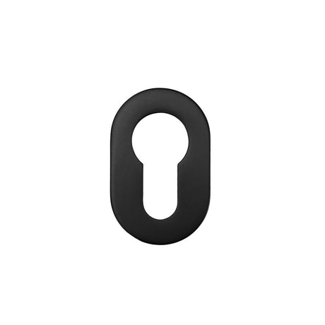 High quality image of the Rosso Tecnica - Euro Profile Escutcheons (Pair) - Rosso Mini - 50 x 32 x 3 - PVD Black | Sku. RT001-MINI-PVDBLK | available to order from Trade Door Handles.