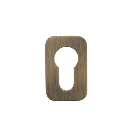 High quality image of the Rosso Tecnica - Euro Profile Escutcheons (Pair) - Rosso Mini Squircle - 50 x 32 x 3 - Antique Brass | Sku. RT001-MINISQ-AB | available to order from Trade Door Handles.