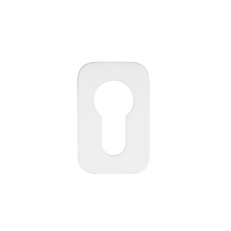 High quality image of the Rosso Tecnica - Euro Profile Escutcheons (Pair) - Rosso Mini Squircle - 50 x 32 x 3 - Powder Coat White | Sku. RT001-MINISQ-PCW | available to order from Trade Door Handles.