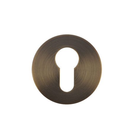 High quality image of the Rosso Tecnica - Euro Profile Escutcheon (Pair) - Rosso Slim - 4mm - Antique Brass | Sku. RT001-SLIM-AB | available to order from Trade Door Handles.