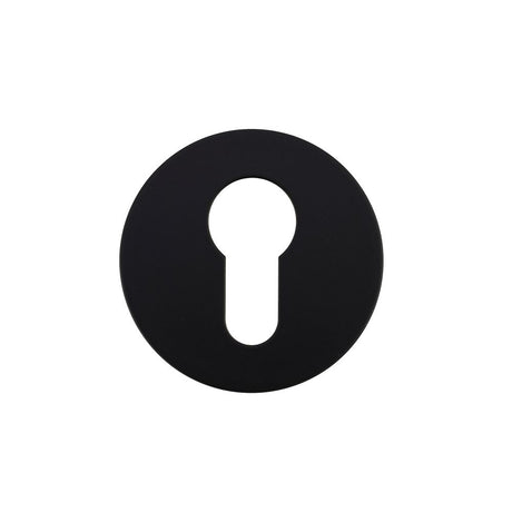 High quality image of the Rosso Tecnica - Euro Profile Escutcheon (Pair) - Rosso Slim - 4mm - Powder Coat Black | Sku. RT001-SLIM-PCB | available to order from Trade Door Handles.