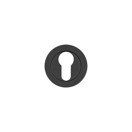 High quality image of the Rosso Tecnica - Euro Profile Escutcheon - Rosso - Powder Coat Black | Sku. rt001pcb | available to order from Trade Door Handles.