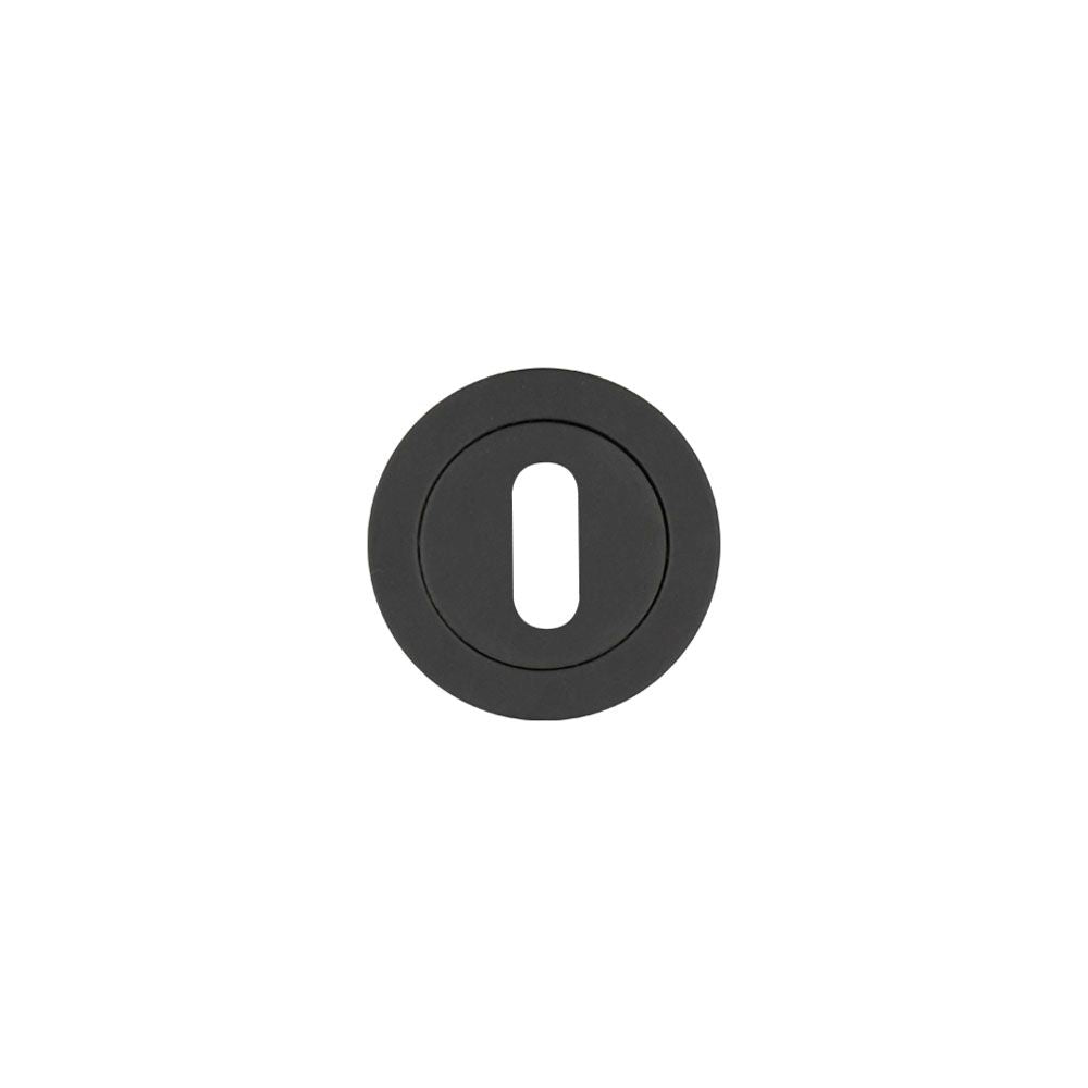 High quality image of the Rosso Tecnica - Standard Profile Escutcheon - Rosso - Powder Coat Black | Sku. rt002pcb | available to order from Trade Door Handles.
