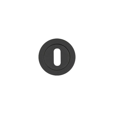 High quality image of the Rosso Tecnica - Standard Profile Escutcheon - Rosso - Powder Coat Black | Sku. rt002pcb | available to order from Trade Door Handles.